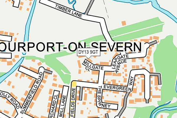 DY13 9GT map - OS OpenMap – Local (Ordnance Survey)