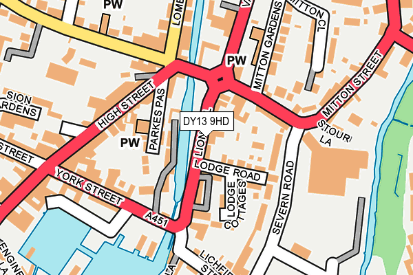 DY13 9HD map - OS OpenMap – Local (Ordnance Survey)