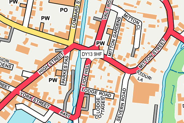 DY13 9HF map - OS OpenMap – Local (Ordnance Survey)
