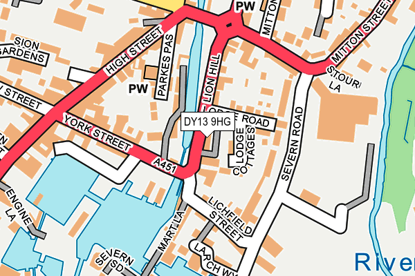 DY13 9HG map - OS OpenMap – Local (Ordnance Survey)