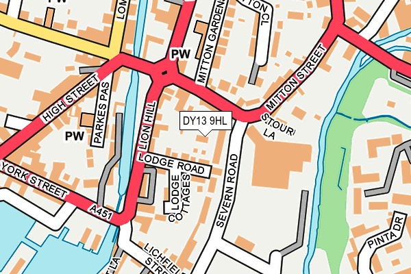 DY13 9HL map - OS OpenMap – Local (Ordnance Survey)