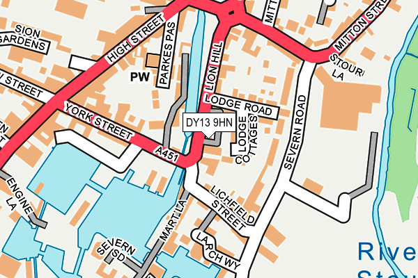 DY13 9HN map - OS OpenMap – Local (Ordnance Survey)