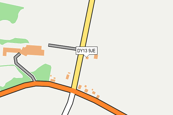 DY13 9JE map - OS OpenMap – Local (Ordnance Survey)