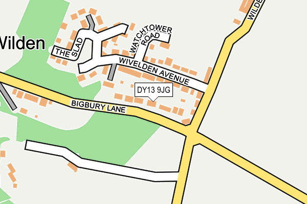 DY13 9JG map - OS OpenMap – Local (Ordnance Survey)