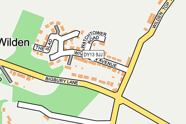 DY13 9JJ map - OS OpenMap – Local (Ordnance Survey)