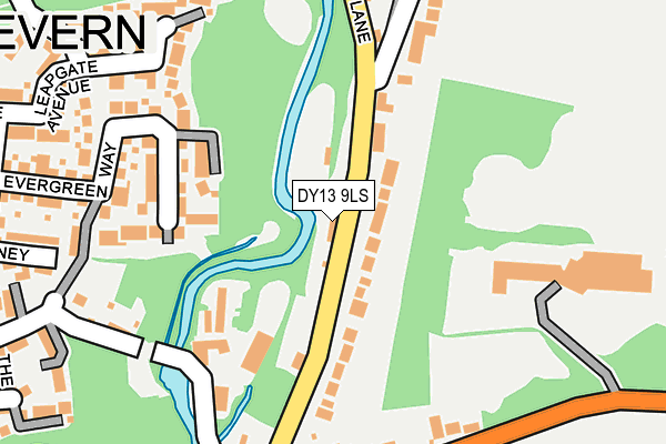 DY13 9LS map - OS OpenMap – Local (Ordnance Survey)