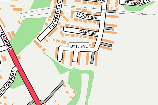 DY13 9NE map - OS OpenMap – Local (Ordnance Survey)