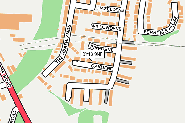 DY13 9NF map - OS OpenMap – Local (Ordnance Survey)