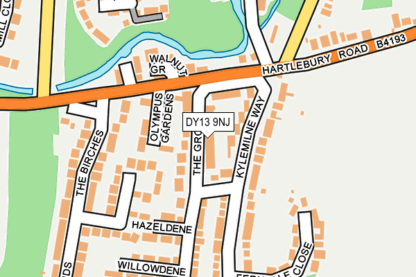 DY13 9NJ map - OS OpenMap – Local (Ordnance Survey)