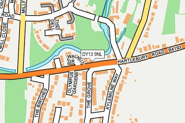 DY13 9NL map - OS OpenMap – Local (Ordnance Survey)
