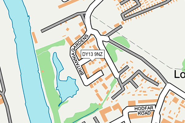 DY13 9NZ map - OS OpenMap – Local (Ordnance Survey)