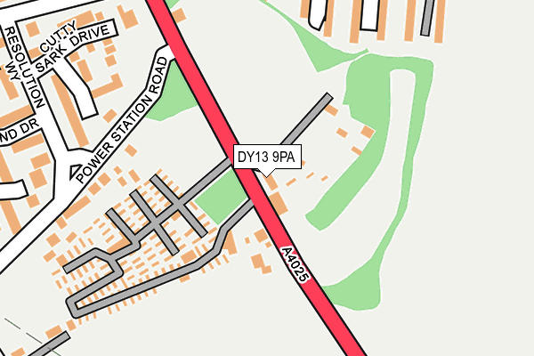 DY13 9PA map - OS OpenMap – Local (Ordnance Survey)