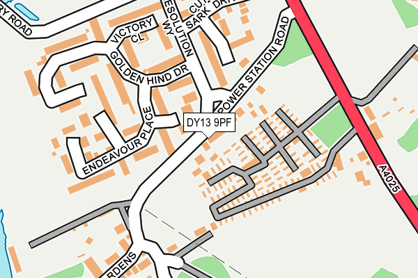 DY13 9PF map - OS OpenMap – Local (Ordnance Survey)