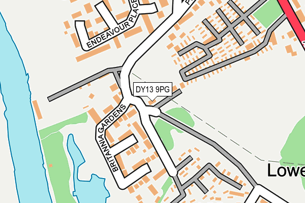DY13 9PG map - OS OpenMap – Local (Ordnance Survey)
