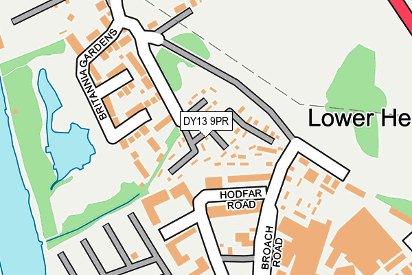 DY13 9PR map - OS OpenMap – Local (Ordnance Survey)