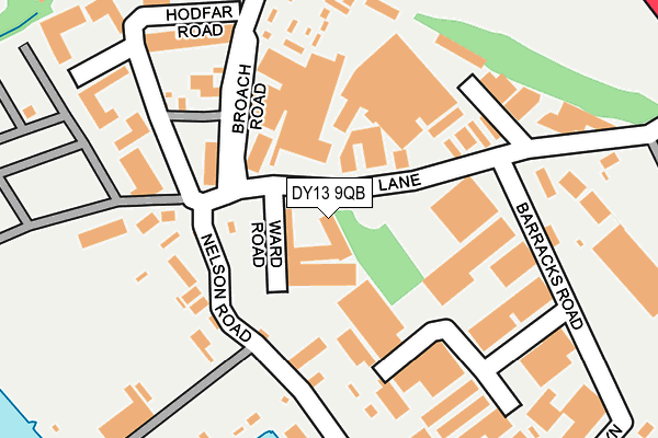 DY13 9QB map - OS OpenMap – Local (Ordnance Survey)