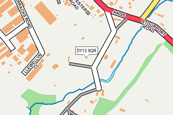DY13 9QR map - OS OpenMap – Local (Ordnance Survey)