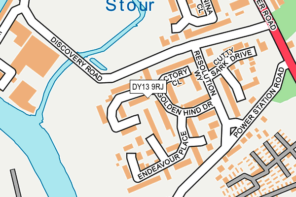 DY13 9RJ map - OS OpenMap – Local (Ordnance Survey)