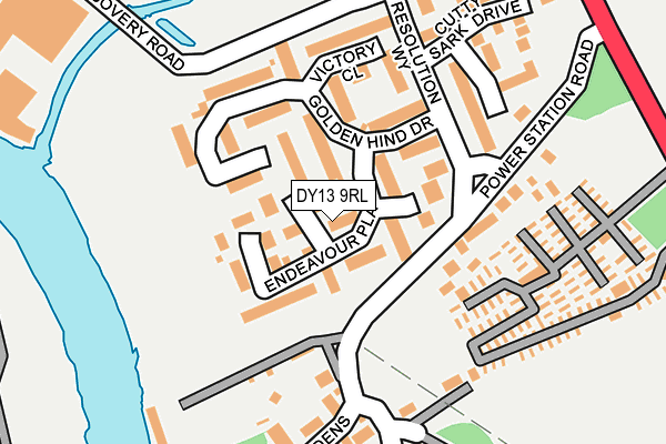 DY13 9RL map - OS OpenMap – Local (Ordnance Survey)