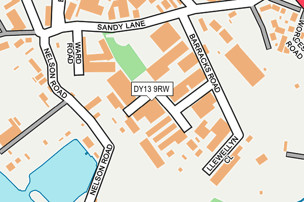 DY13 9RW map - OS OpenMap – Local (Ordnance Survey)