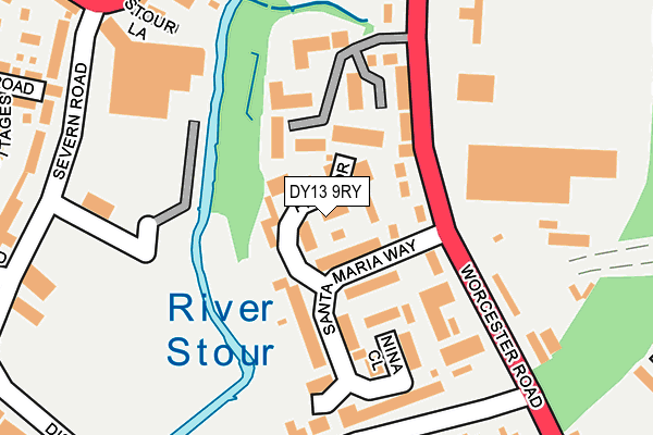 DY13 9RY map - OS OpenMap – Local (Ordnance Survey)