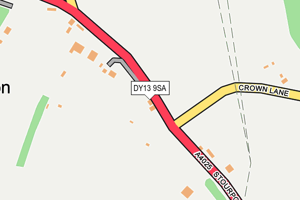 DY13 9SA map - OS OpenMap – Local (Ordnance Survey)