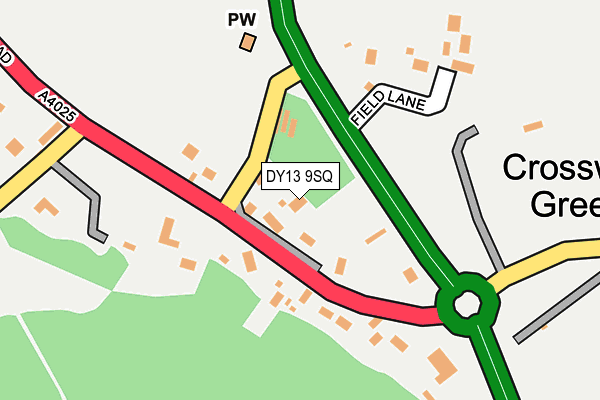 DY13 9SQ map - OS OpenMap – Local (Ordnance Survey)