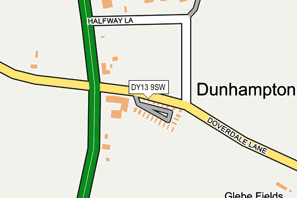 DY13 9SW map - OS OpenMap – Local (Ordnance Survey)