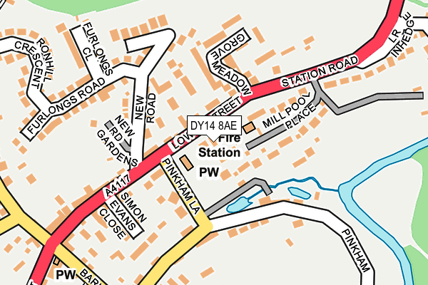 DY14 8AE map - OS OpenMap – Local (Ordnance Survey)