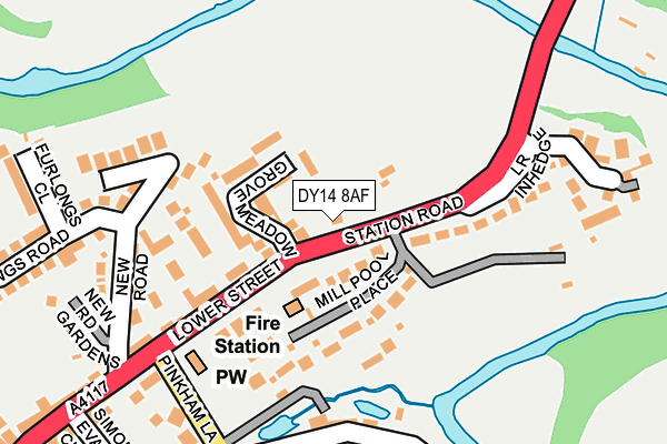 DY14 8AF map - OS OpenMap – Local (Ordnance Survey)