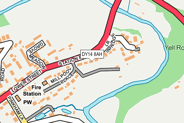 DY14 8AH map - OS OpenMap – Local (Ordnance Survey)