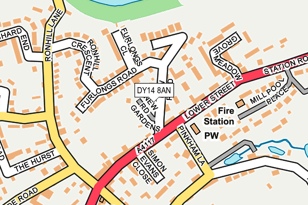 DY14 8AN map - OS OpenMap – Local (Ordnance Survey)
