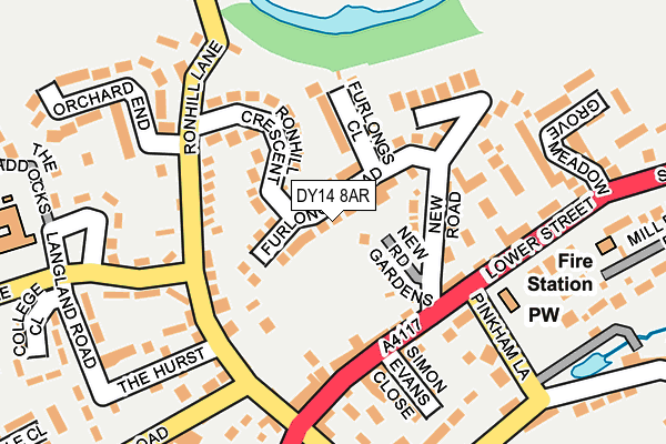 DY14 8AR map - OS OpenMap – Local (Ordnance Survey)