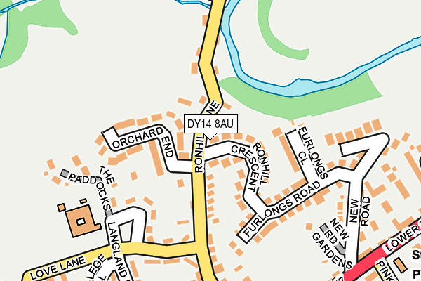 DY14 8AU map - OS OpenMap – Local (Ordnance Survey)