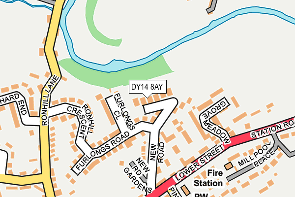 DY14 8AY map - OS OpenMap – Local (Ordnance Survey)