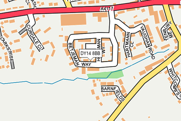 DY14 8BB map - OS OpenMap – Local (Ordnance Survey)