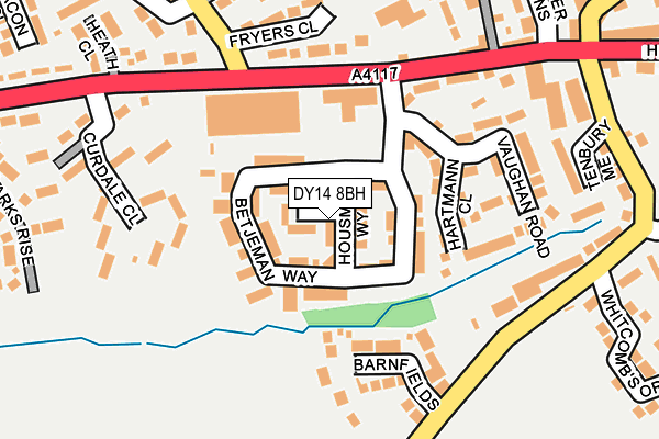 DY14 8BH map - OS OpenMap – Local (Ordnance Survey)