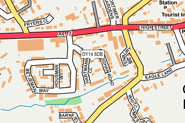 DY14 8DB map - OS OpenMap – Local (Ordnance Survey)