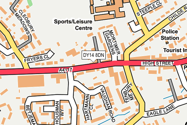DY14 8DN map - OS OpenMap – Local (Ordnance Survey)