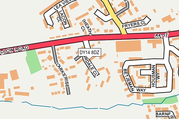 DY14 8DZ map - OS OpenMap – Local (Ordnance Survey)