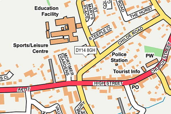 DY14 8GH map - OS OpenMap – Local (Ordnance Survey)