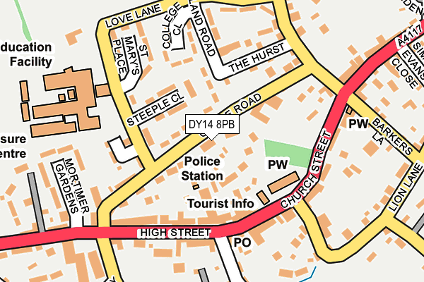 DY14 8PB map - OS OpenMap – Local (Ordnance Survey)