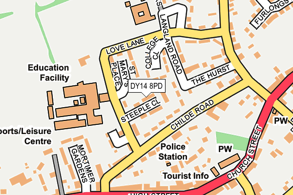 DY14 8PD map - OS OpenMap – Local (Ordnance Survey)