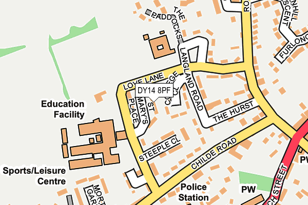 DY14 8PF map - OS OpenMap – Local (Ordnance Survey)