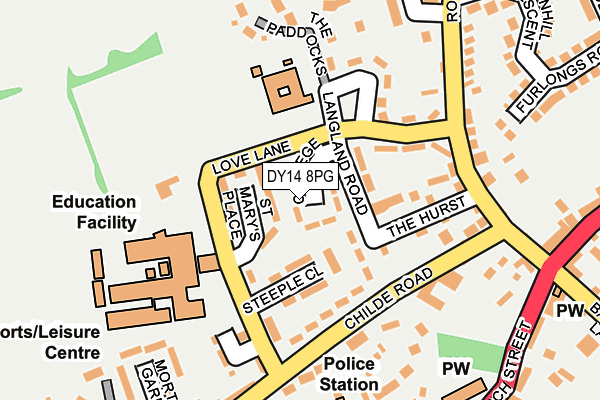 DY14 8PG map - OS OpenMap – Local (Ordnance Survey)