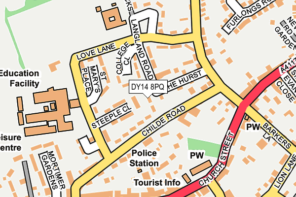 DY14 8PQ map - OS OpenMap – Local (Ordnance Survey)