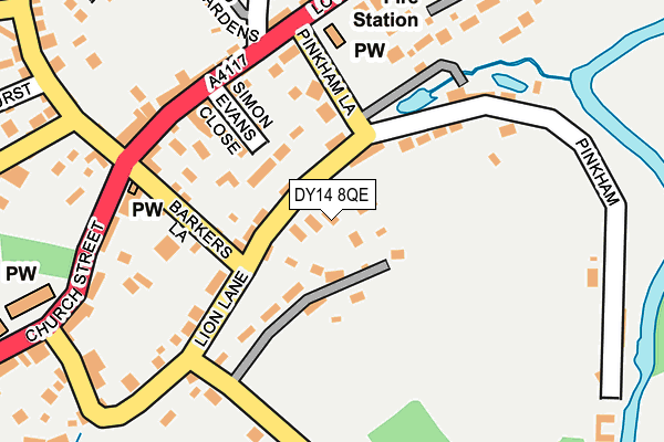 DY14 8QE map - OS OpenMap – Local (Ordnance Survey)