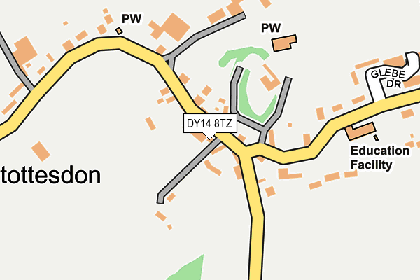 DY14 8TZ map - OS OpenMap – Local (Ordnance Survey)