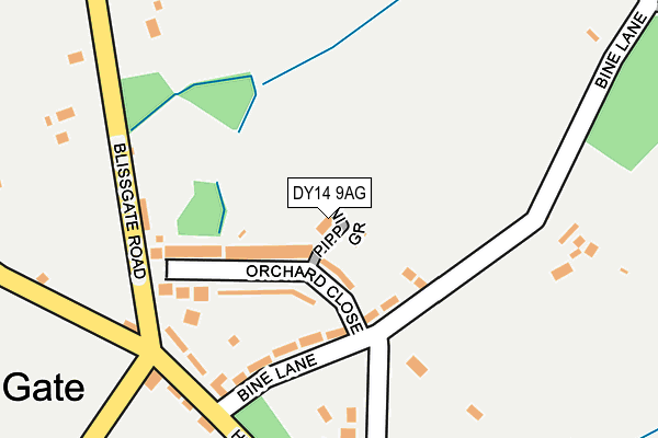 DY14 9AG map - OS OpenMap – Local (Ordnance Survey)