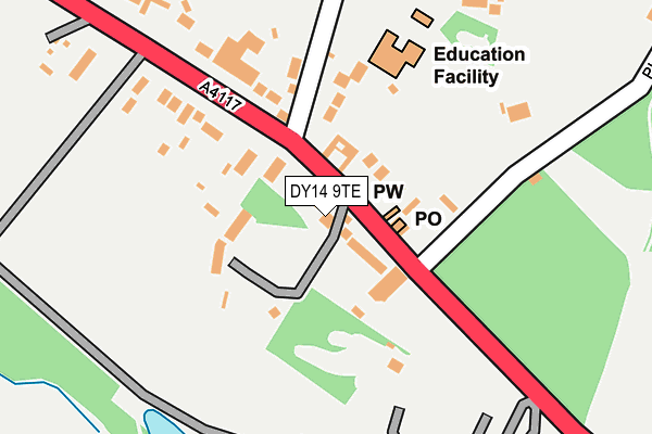DY14 9TE map - OS OpenMap – Local (Ordnance Survey)